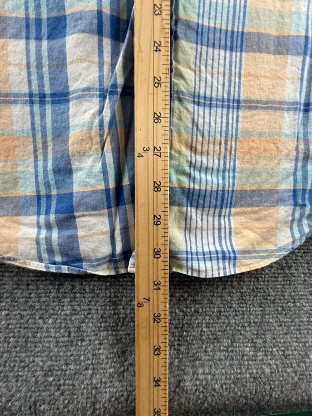 Brooks Brothers Beige Blue Plaid Button-Down 2XL Short Sleeve Regent Cotton Mens